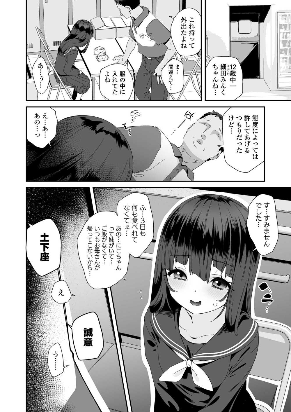 【エロ漫画】姉妹を放置して旅行に行った母の代わりに妹の食べ物を万引きする姉【[前島龍] せるふへるぷ】