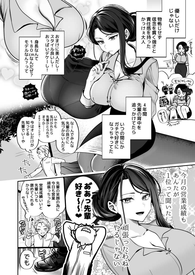 【エロ同人】デカ女上司と元チャラ男の後輩くん ＃1【まろ茶庵】