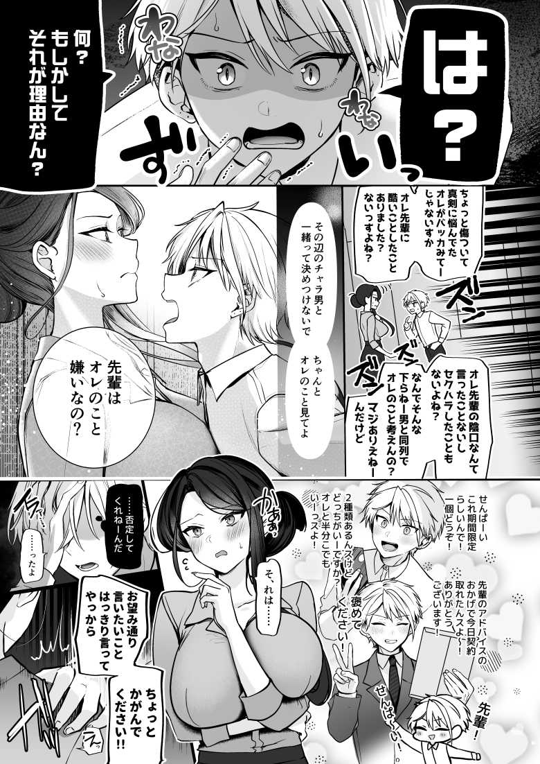 【エロ同人】デカ女上司と元チャラ男の後輩くん ＃1【まろ茶庵】