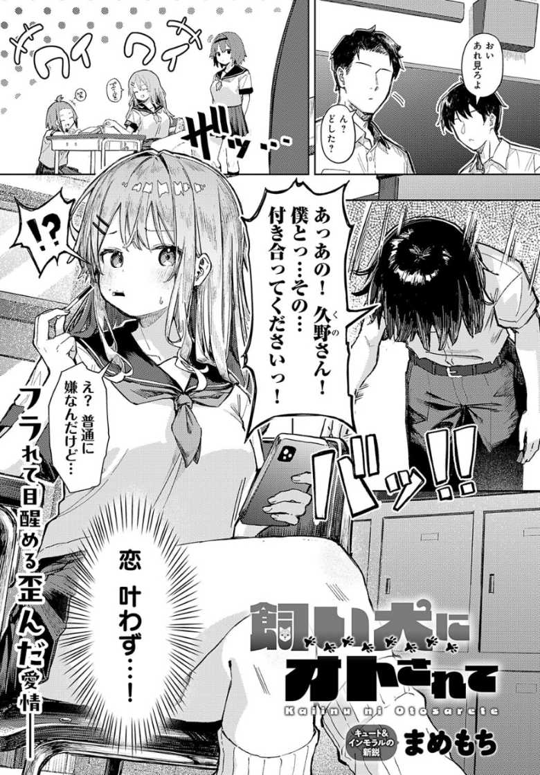 【エロ漫画 飼い犬にオトされて】メスガキギャルJKを盗撮で脅してわからせる【まめもち】のトップ画像