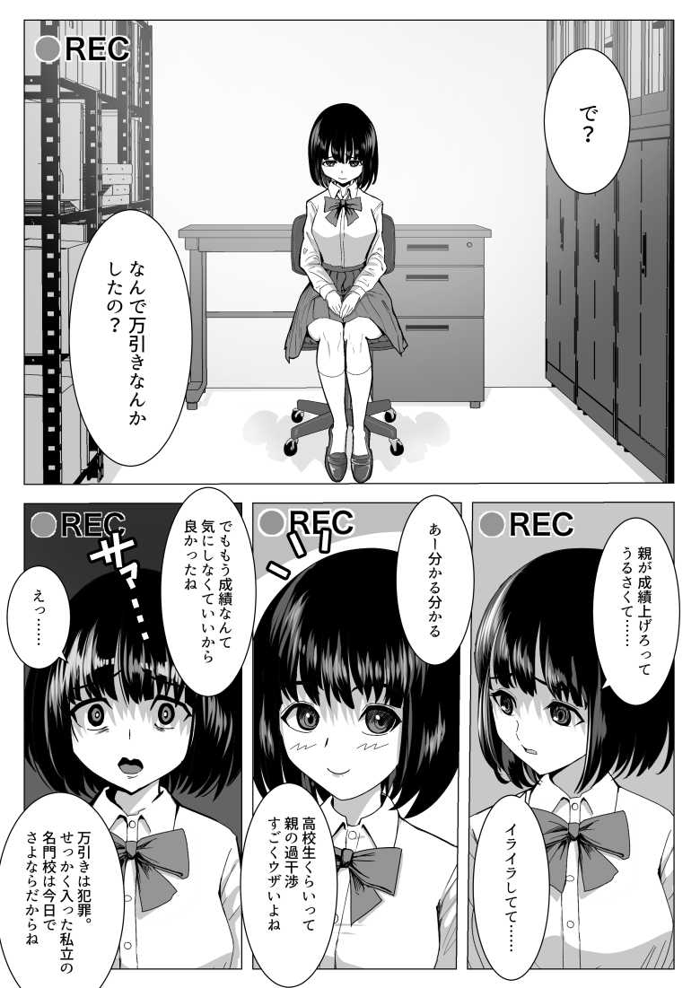 【エロ同人】万引きJKを脅してセックスして、内緒でハメ撮り撮影した話【ながぐつ】