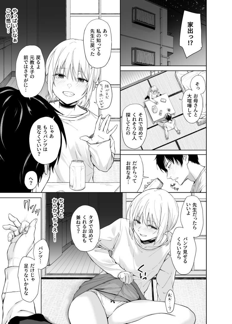 【エロ同人】家出少女はあっさりヤラれてしまう【五時半】