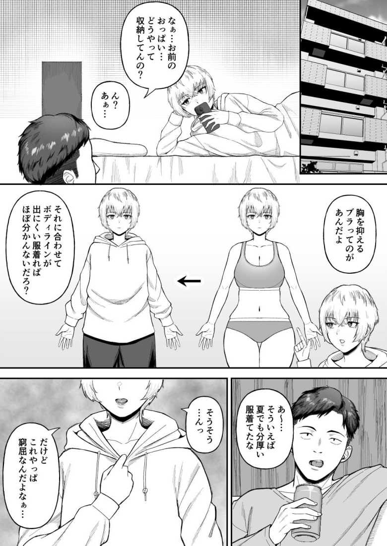 【エロ同人 親友のイケメン男子が実は爆乳女子だと判明した場合】親友が女だった!?【俺のささくれ】