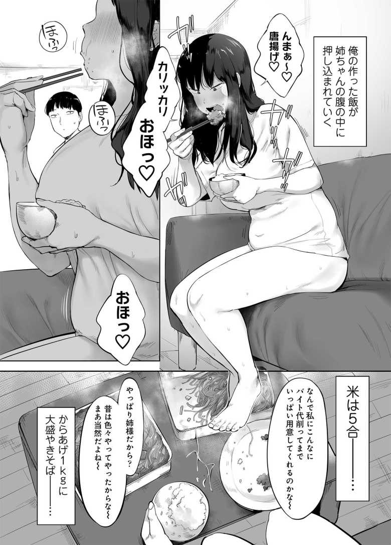 【エロ同人】ダメ可愛い姉にお腹いっぱいご飯を食べさせて至った隙にハメまくる【ドカ食い姉貴は俺の穴】