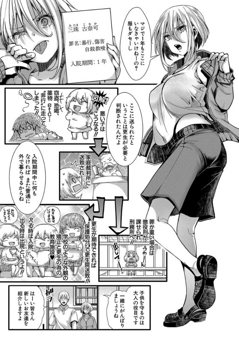 【エロ漫画 一話無料】人生舐め腐ったギャルさんが更生施設でわからせ再教育w【少女A矯正交尾】