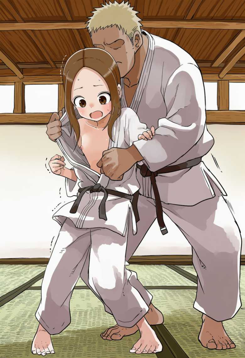 【画像】男と柔道の練習でなぜか手マンでイかされる高木さん【からかい上手の高木さん】
