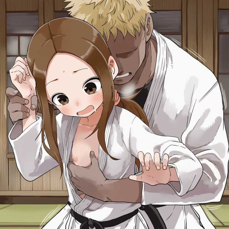 【画像】男と柔道の練習でなぜか手マンでイかされる高木さん【からかい上手の高木さん】