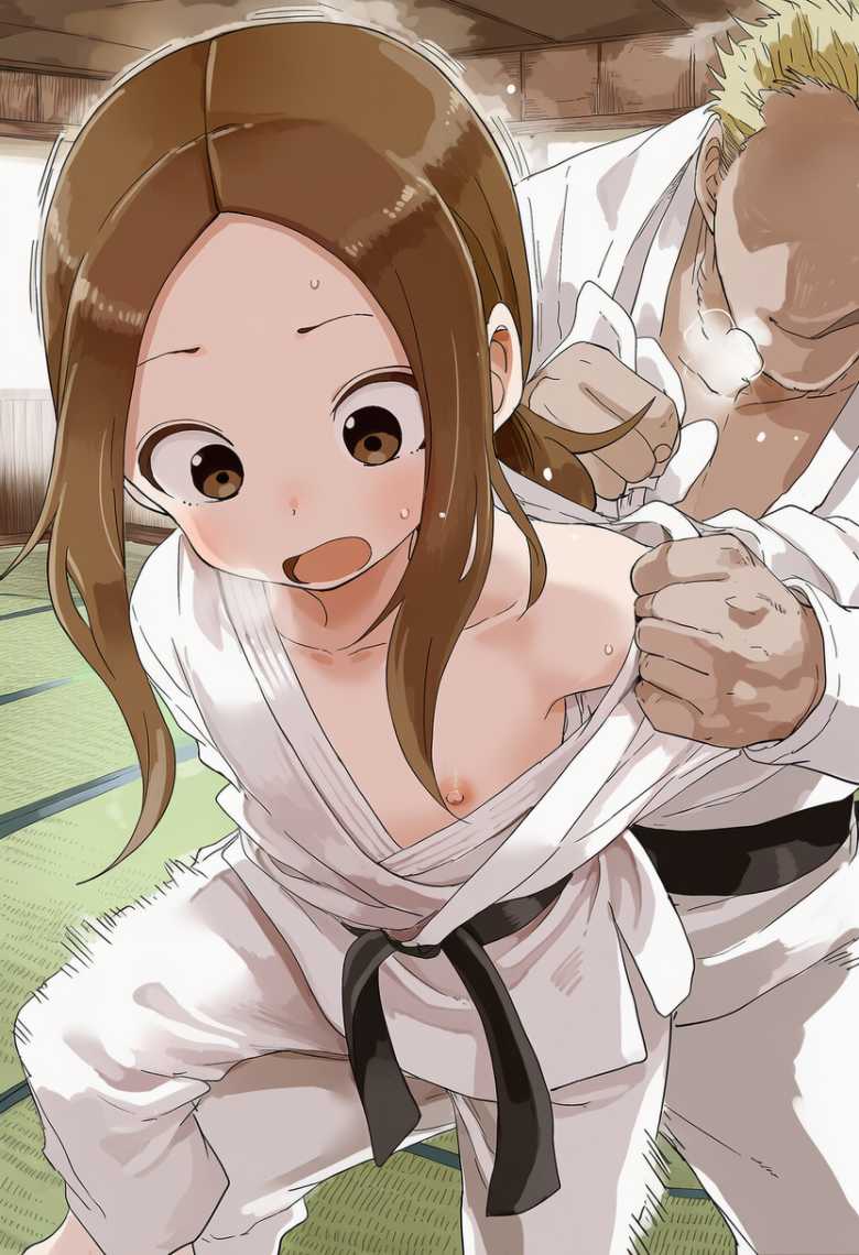 【画像】男と柔道の練習でなぜか手マンでイかされる高木さん【からかい上手の高木さん】