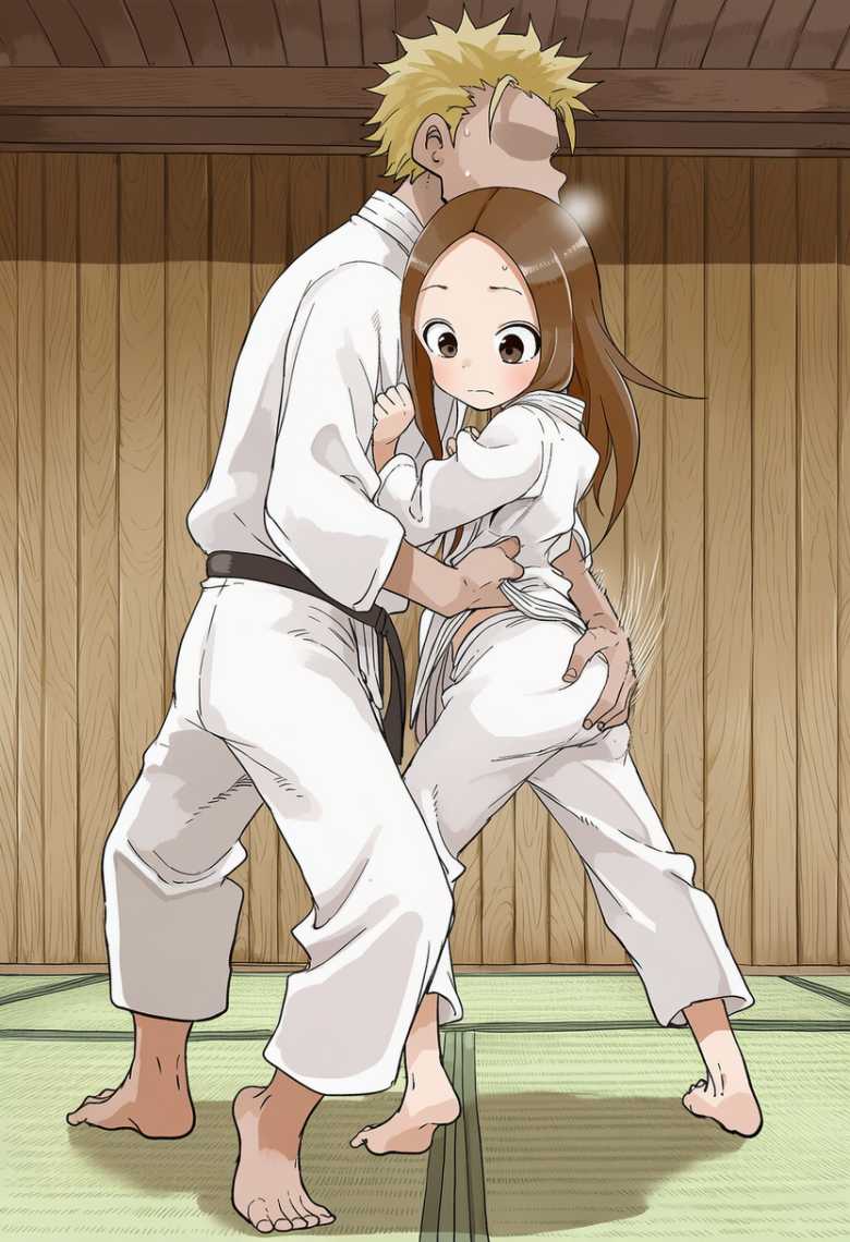 【画像】男と柔道の練習でなぜか手マンでイかされる高木さん【からかい上手の高木さん】