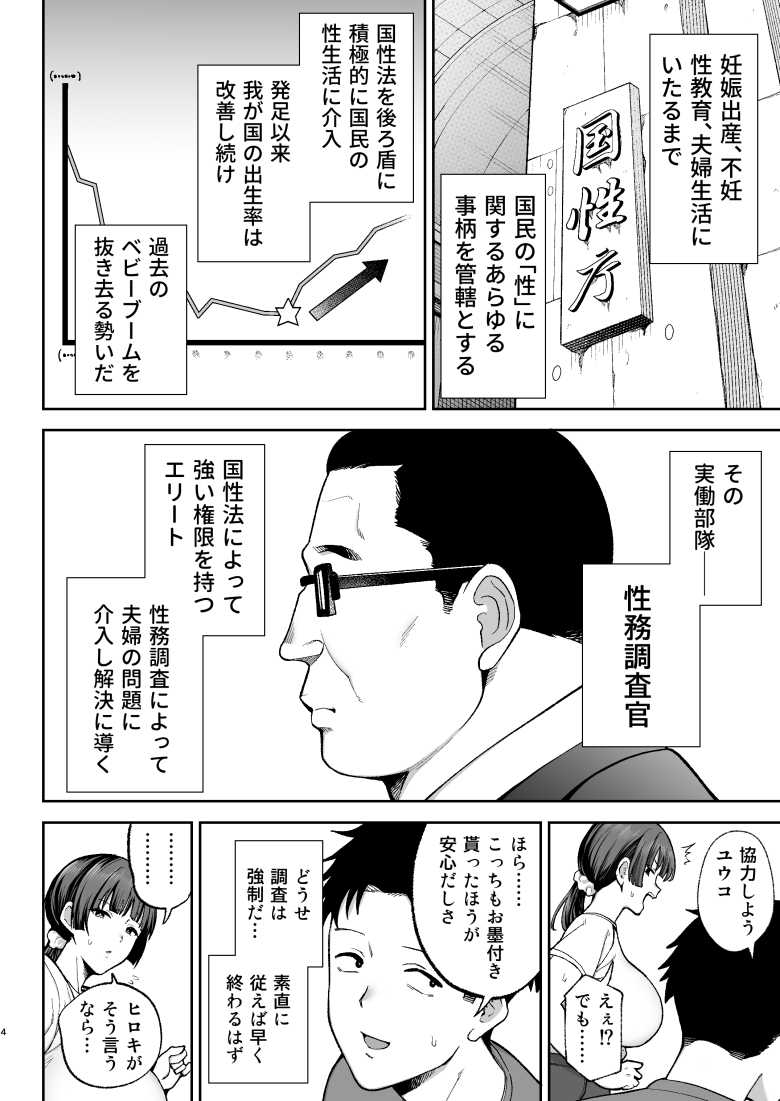 【エロ同人】「あ”ッ…ぎぼぢい”い”ですッ♥♥」イチャラブ夫婦に突然訪れる性務調査との寝取られセッ〇ス【性務調査は突然に。】