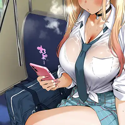 【画像】「電車の中でオナってるの見られてるっ♥」痴女ギャルJKと電車で目が合ったら突然オナってきた