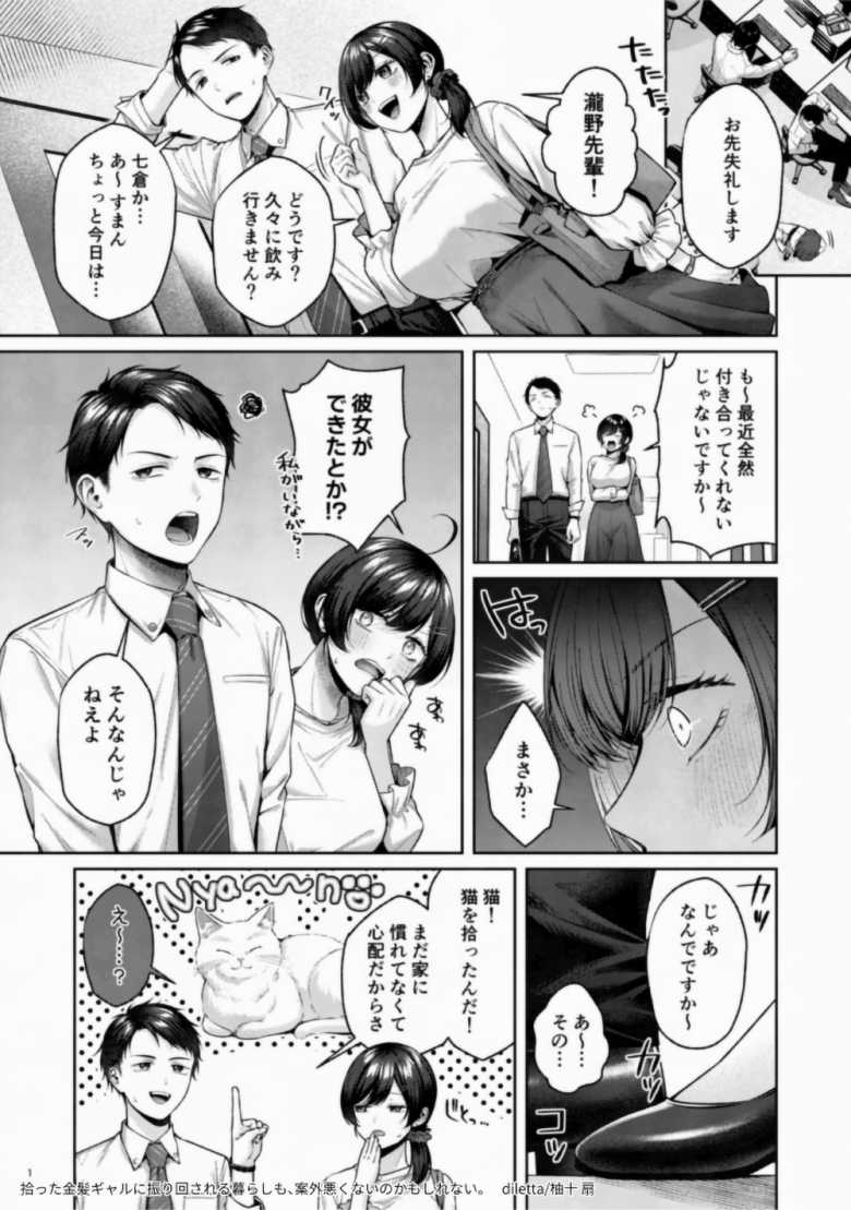 【エロ漫画】「こんなの初めてだよぉ…♥」公園で拾った金髪ギャルがガチサキュバスだった【拾った金髪ギャルに振り回される暮らしも、案外悪くないのかもしれない。】
