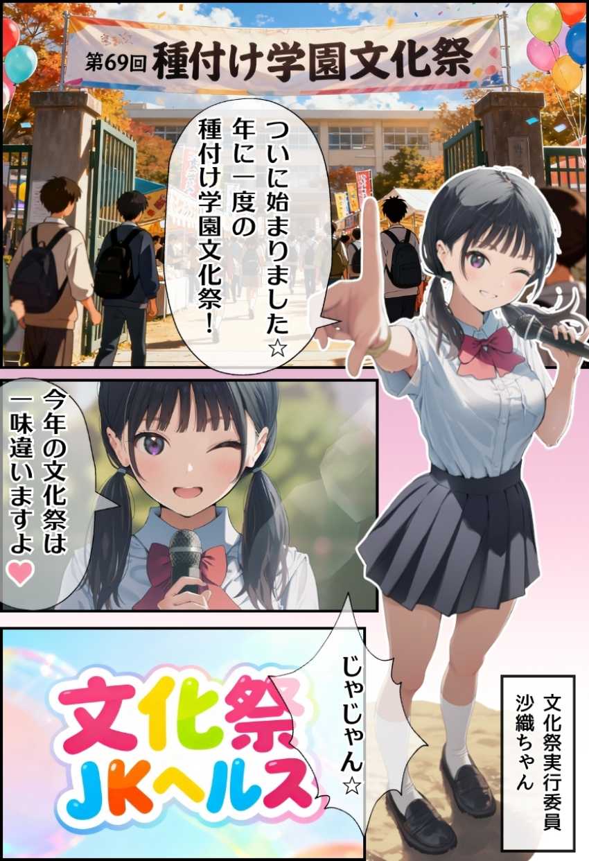 【エロ同人】JKさん「じゃあ…挿れてあげるね♥」文化祭で風俗営業してしまうイカレタ学校w【【大乱交】文化祭JKヘルス VS レンタルおじさんちんぽ】