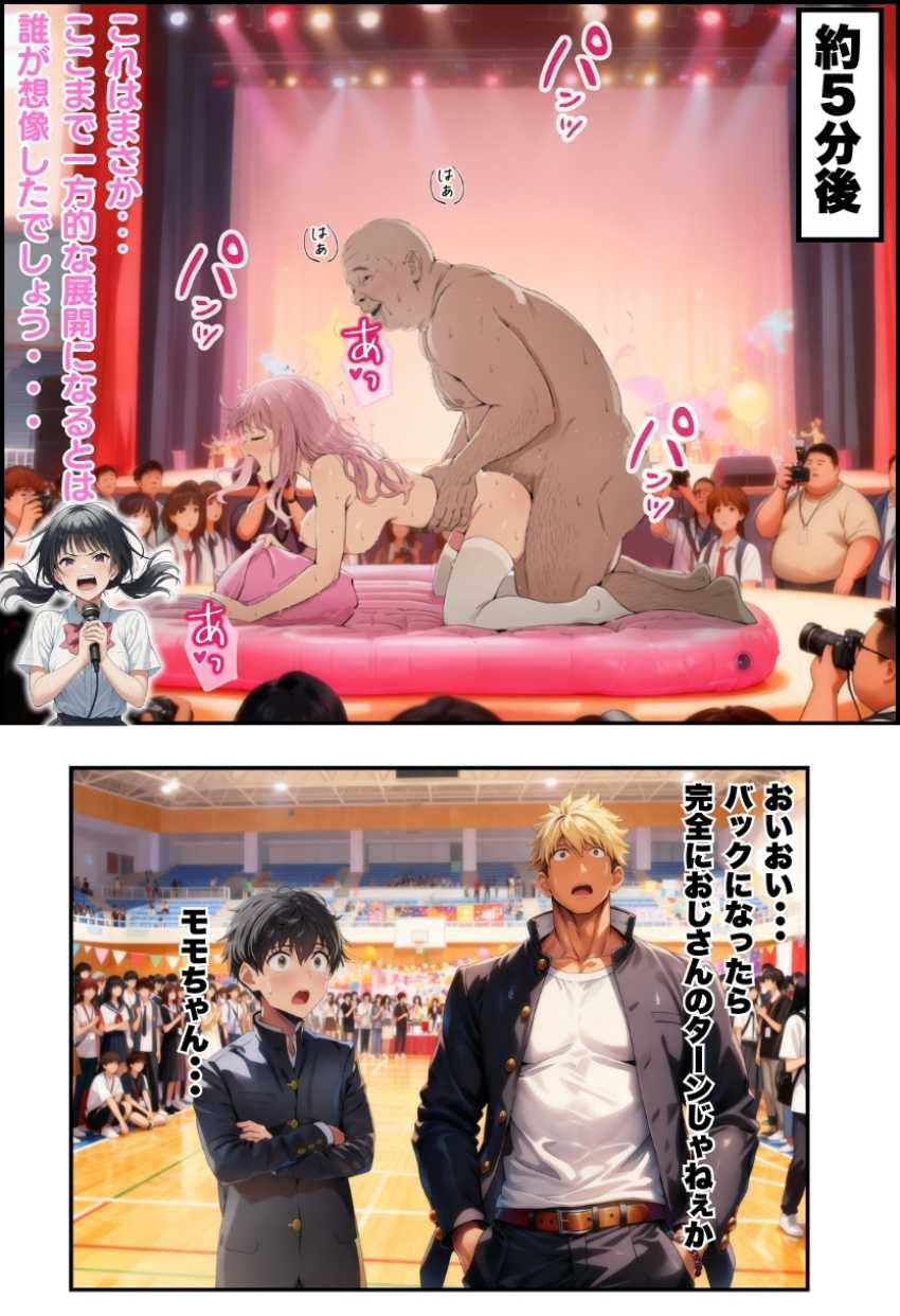 【エロ同人】JKさん「じゃあ…挿れてあげるね♥」文化祭で風俗営業してしまうイカレタ学校w【【大乱交】文化祭JKヘルス VS レンタルおじさんちんぽ】