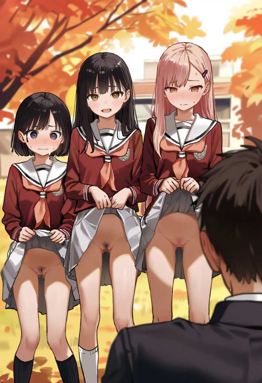 【画像】JKさん「そ、剃りました…彼氏の希望で…」健康上ノーパンで過ごすことが奨励された世界で抜き打ちでノーパン検査