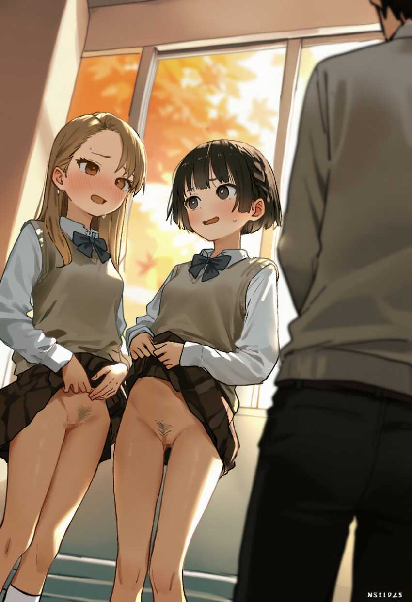 【画像】JKさん「そ、剃りました…彼氏の希望で…」健康上ノーパンで過ごすことが奨励された世界で抜き打ちでノーパン検査