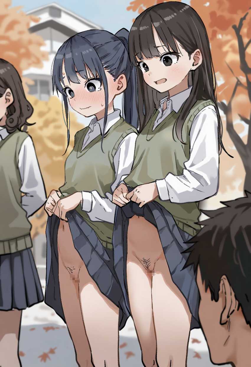 【画像】JKさん「そ、剃りました…彼氏の希望で…」健康上ノーパンで過ごすことが奨励された世界で抜き打ちでノーパン検査