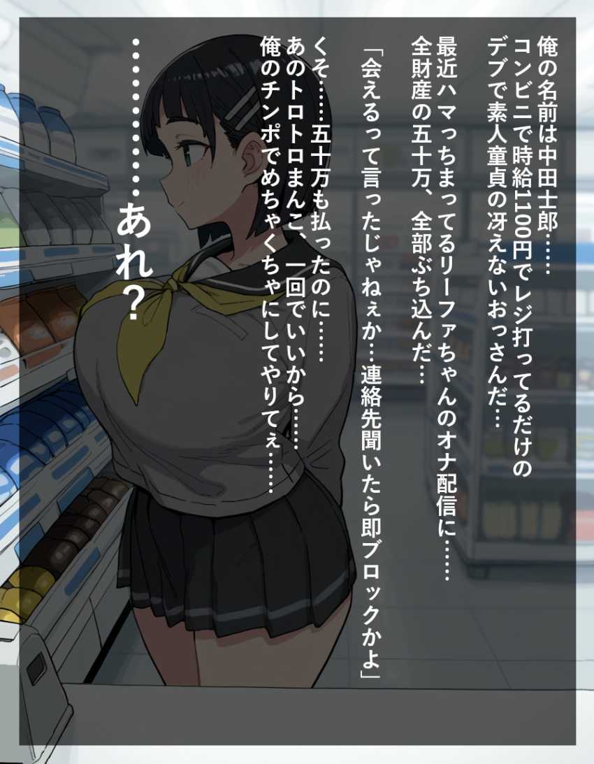 【画像】優等生剣道部JKさん趣味のオナニー配信がコンビニおっさん店員にバレて裏路地でご奉仕