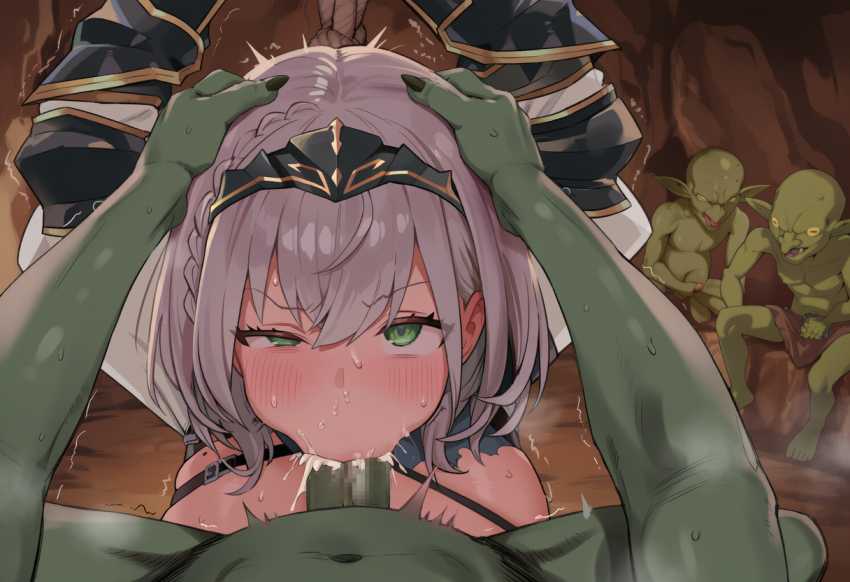 【画像】ゴブリン討伐で巣に乗り込んだ女騎士が逆に囲まれ苗床にされてしまう