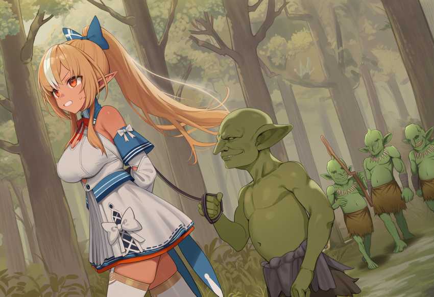 【画像】ゴブリン討伐で巣に乗り込んだ女騎士が逆に囲まれ苗床にされてしまう