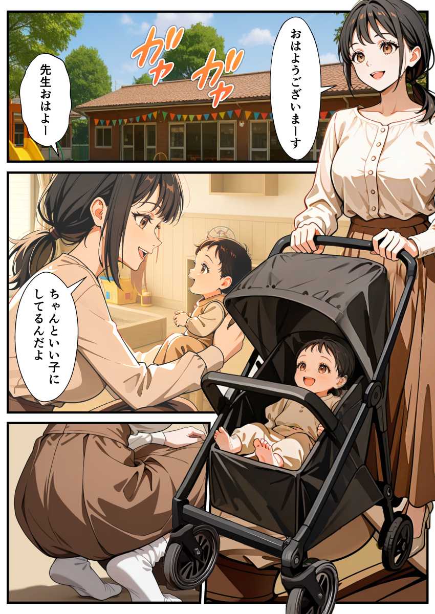 【エロ同人】人妻さん「私の人生を返せッ!!」ベビーカーをひいた人妻を催眠ライトで言いなりにw【ベビーカー産後処女ママ催眠NTR】