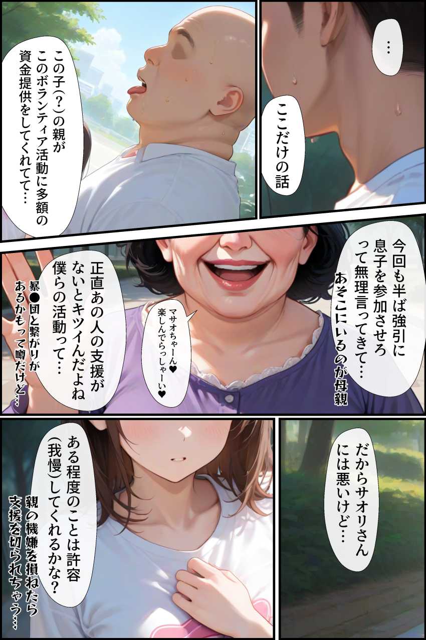【エロ漫画】JKさん「こんなのが私の初体験だなんて…」ボランティアに参加したJKさんがヤバいおじさんに…【痴醜活動【ボランティア編】】