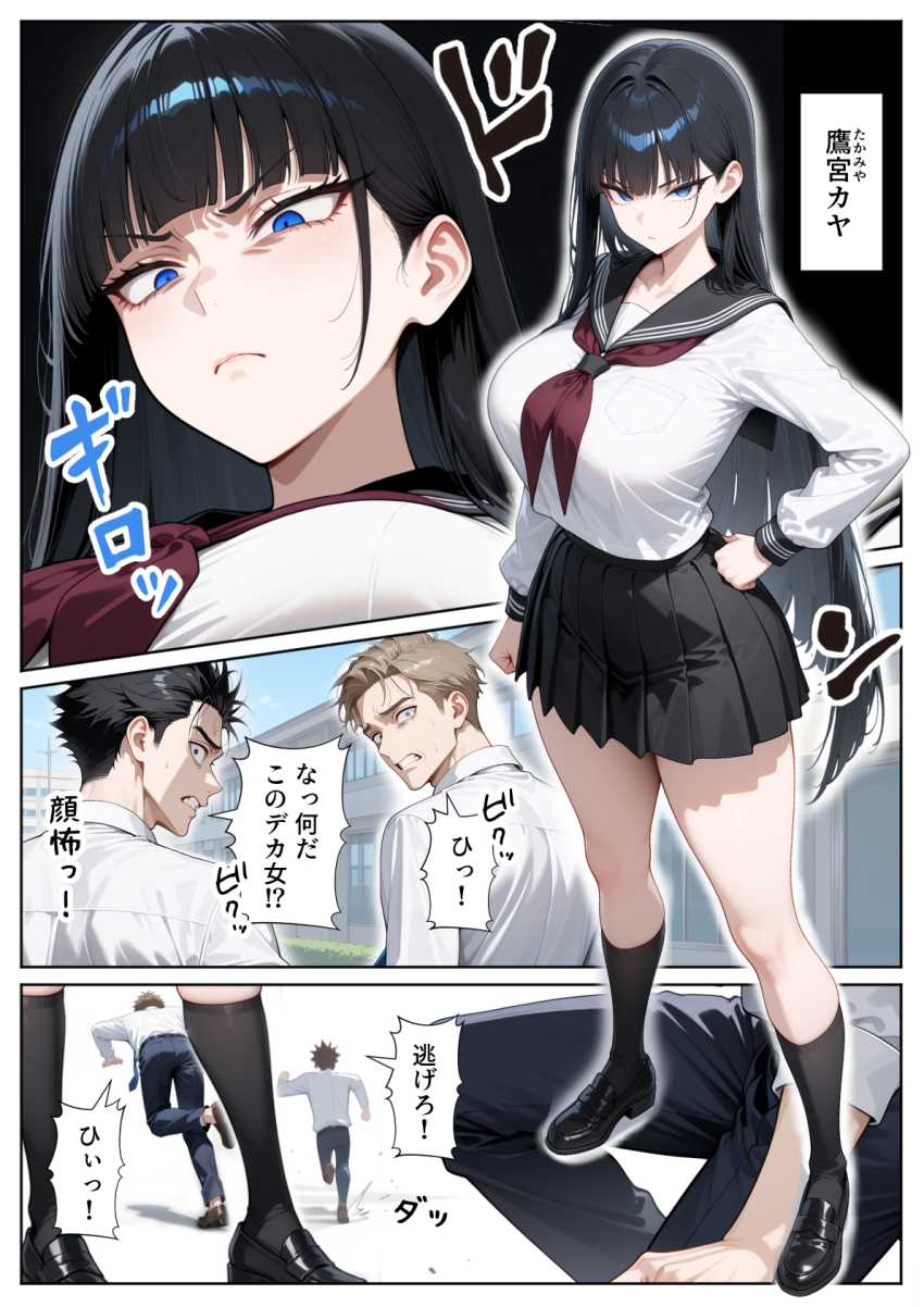 【エロ同人】JKさん「今日…あっ安全日だから…生で…♥」高身長で口下手な巨乳JKが幼馴染男子と暴走イチャラブ【口下手なJ◯彼女の発情セックス】