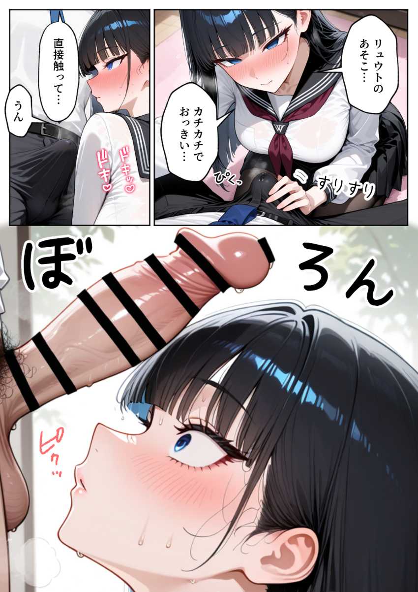 【エロ同人】JKさん「今日…あっ安全日だから…生で…♥」高身長で口下手な巨乳JKが幼馴染男子と暴走イチャラブ【口下手なJ◯彼女の発情セックス】