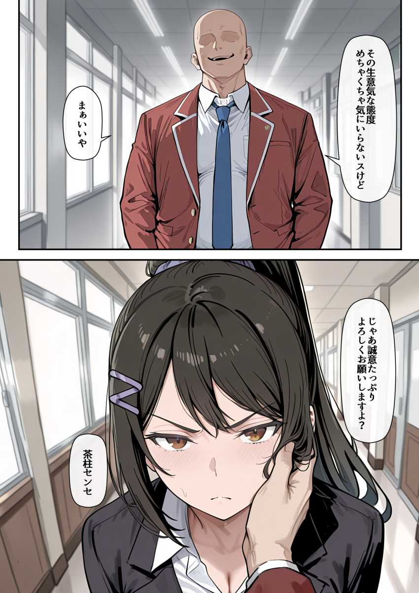【エロ漫画】JKさん「なんで私がこんなことを…」ポイントシステムでヤりまくりの世界【ようこそポイントで何でも出来る教室へ】