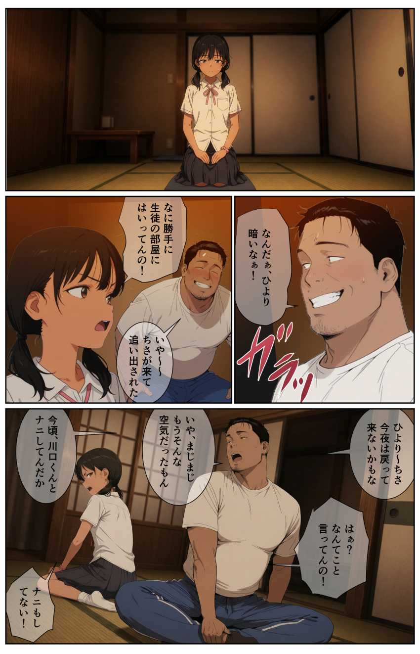 【エロ同人】男さん「おら！処〇じゃねーんだ！股ひらけ！」過疎学校の修学旅行で性教育【過疎中の淫行修学旅行】