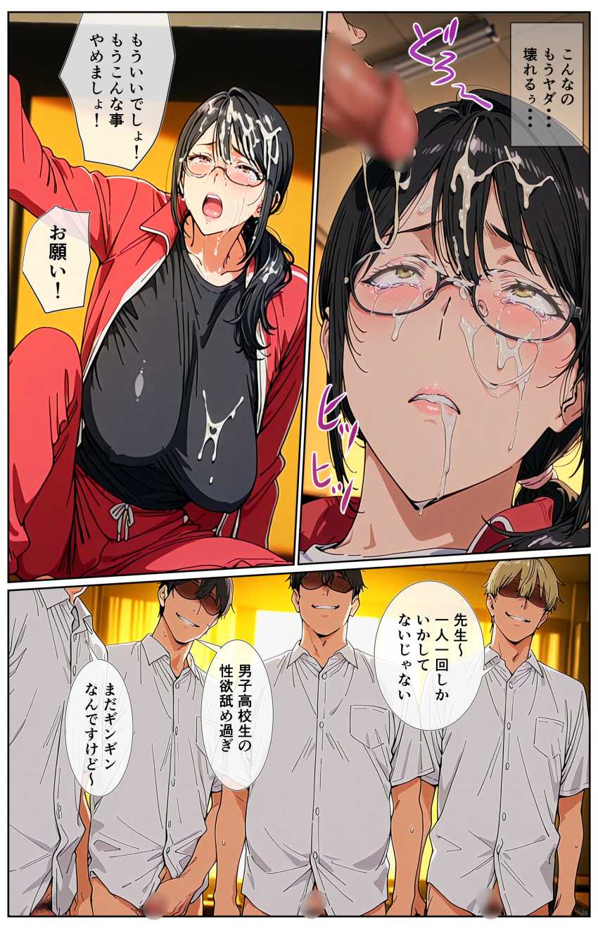 【エロ同人】男さん「ここ？先生はここが気持ちいいの？♥」男子全員に教育される地味系女教師さん【ダサジャージ女教師メス化授業】