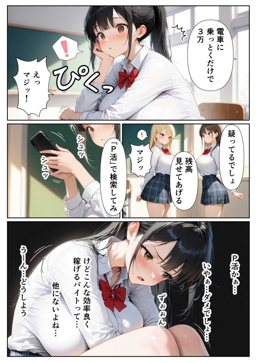 【エロ同人】JKさん「ちゃんとプラス料金で払ってくださいね…」一度だけのつもりでパパ活に手を出してメス堕ちするJKさん【Lカップ巨乳輪 爆乳な幼馴染が 逆◯漢パパ活に溺れて…寝取られるなんて…】