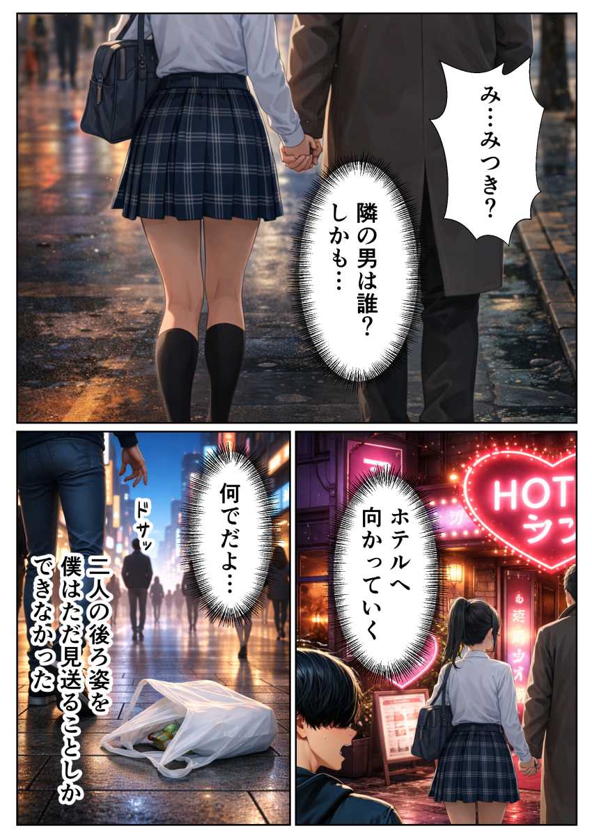 【エロ同人】JKさん「ちゃんとプラス料金で払ってくださいね…」一度だけのつもりでパパ活に手を出してメス堕ちするJKさん【Lカップ巨乳輪 爆乳な幼馴染が 逆◯漢パパ活に溺れて…寝取られるなんて…】