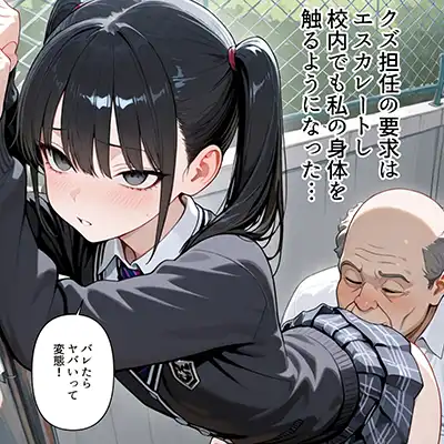 【エロ同人】オジ教師さん「今日のことは内緒だぞ♥」進路をネタに生徒を開発するおじさん教師【進路と引き換えに1年間中年の担任教師に私がされたこと】