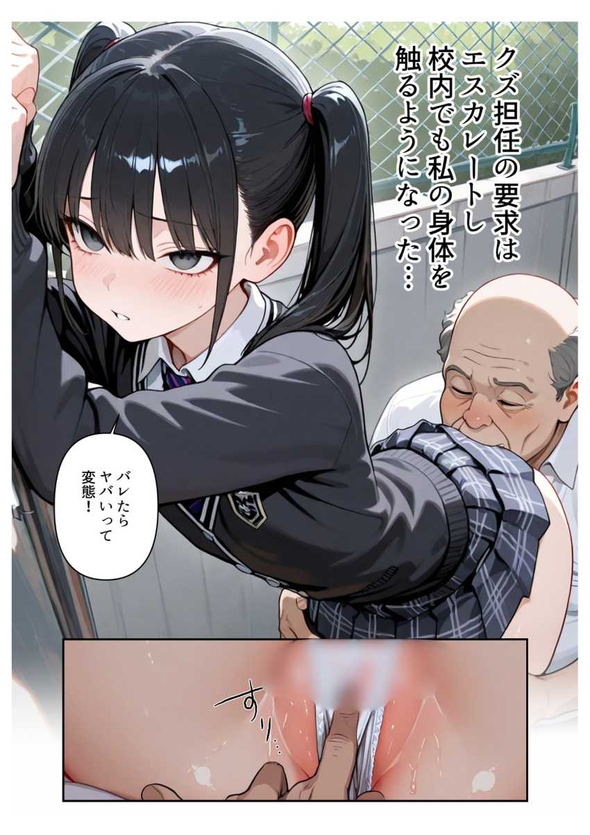 【エロ同人】オジ教師さん「今日のことは内緒だぞ♥」進路をネタに生徒を開発するおじさん教師【進路と引き換えに1年間中年の担任教師に私がされたこと】