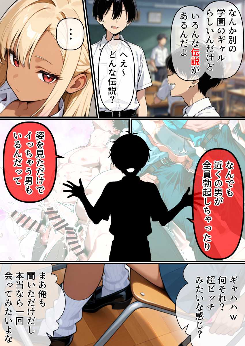 【エロ同人】ギャルさん「ふ～ん…絶倫なんだね♡」特異体質で周囲の男を強制勃起させるJKさん【マ〇コの伝説について】