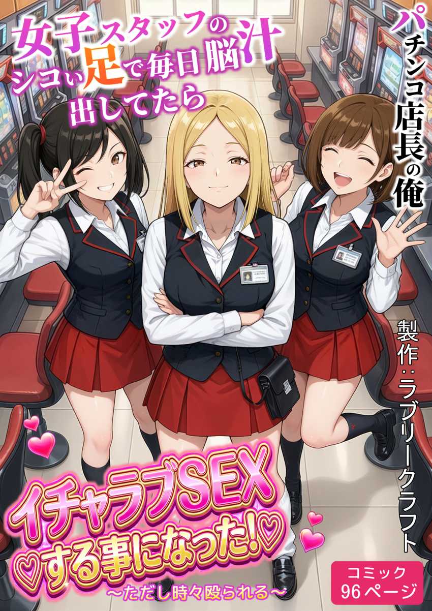 【エロ同人】女さん「興奮させてやろうじゃない！！」パチンコ店女子スタッフとのエッチな日常【パチンコ店長の俺。女子スタッフのシコい足で毎日脳汁出してたらイチャラブSEXする事になった！