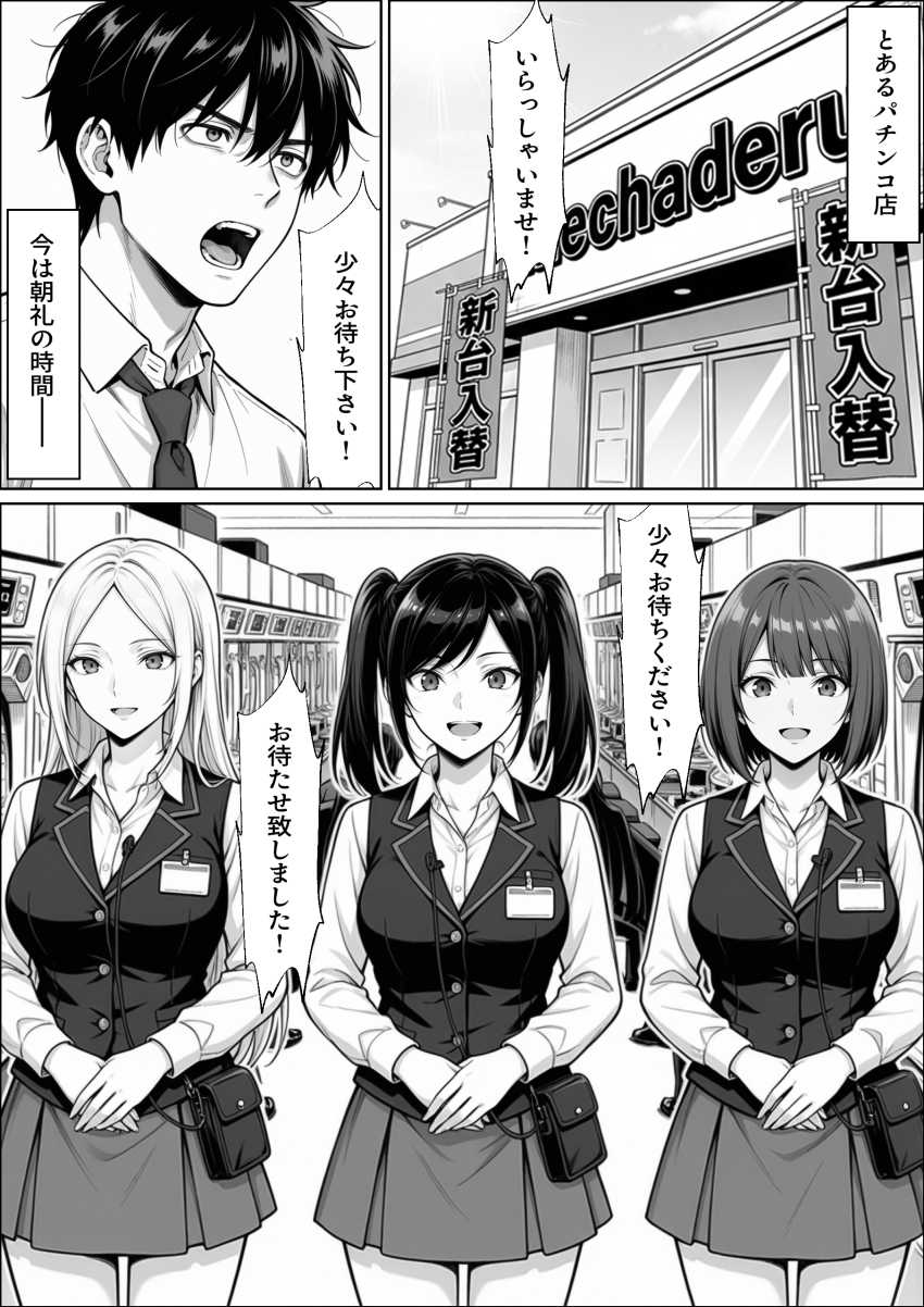 【エロ同人】女さん「興奮させてやろうじゃない！！」パチンコ店女子スタッフとのエッチな日常【パチンコ店長の俺。女子スタッフのシコい足で毎日脳汁出してたらイチャラブSEXする事になった！
