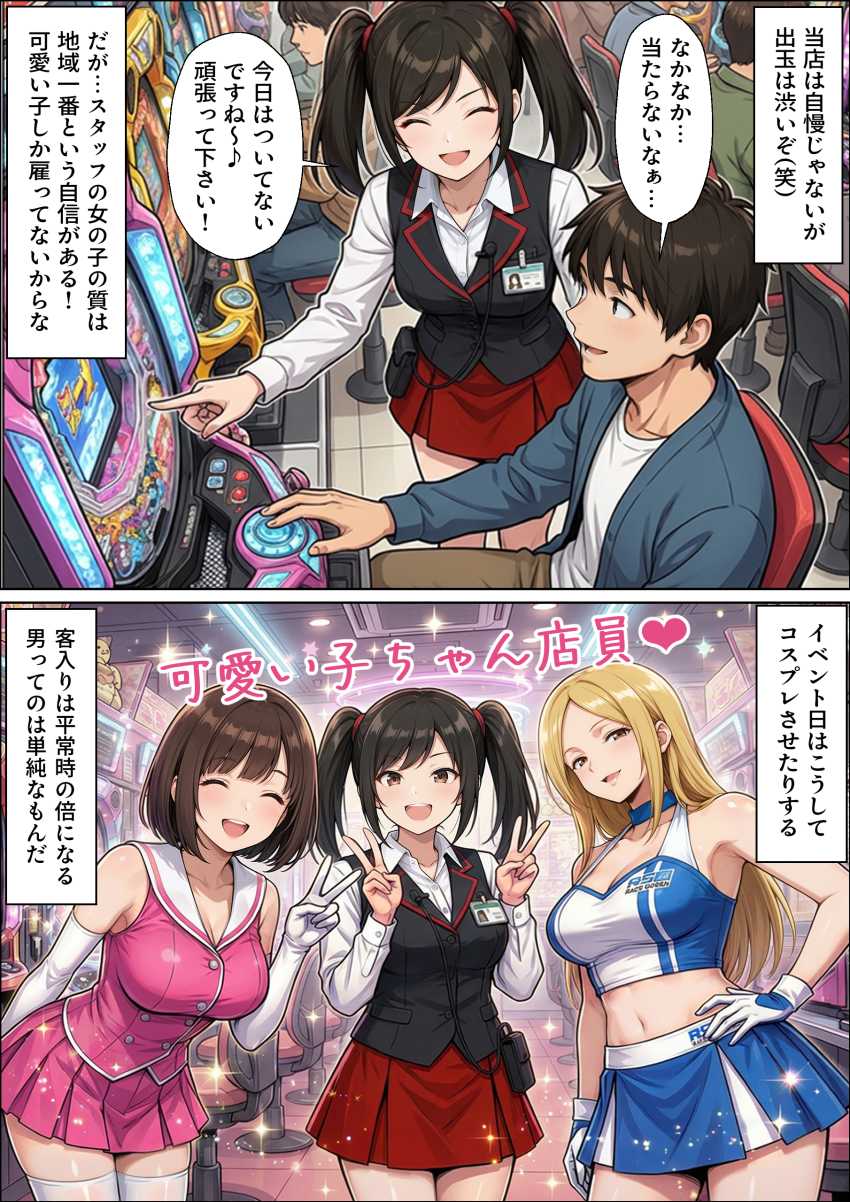 【エロ同人】女さん「興奮させてやろうじゃない！！」パチンコ店女子スタッフとのエッチな日常【パチンコ店長の俺。女子スタッフのシコい足で毎日脳汁出してたらイチャラブSEXする事になった！