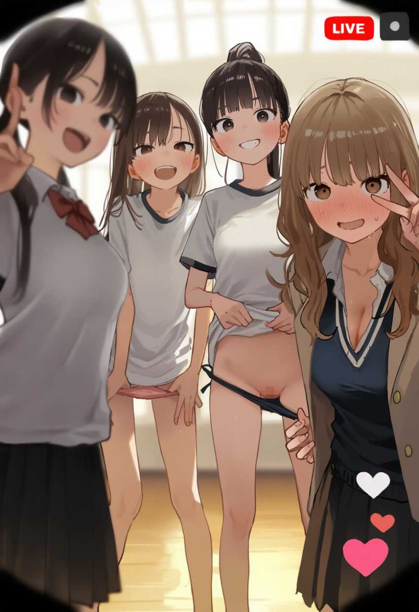 【画像】SNSでエロ配信をしてバズろうと目論むJKさんたち