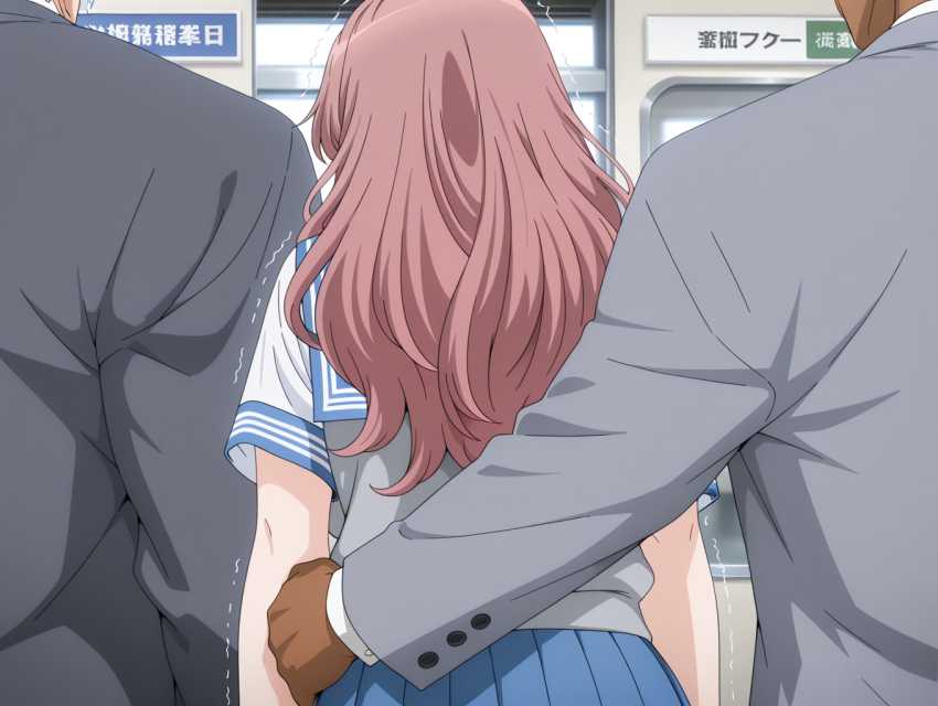 【画像】通学途中に痴漢集団に囲まれ強制的に連れ去られてしまうJKさん