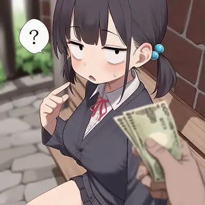 【画像】自己肯定感低そうな陰キャJKさんに金ちらつかせて中出しセッ●スに持ち込むおじさん