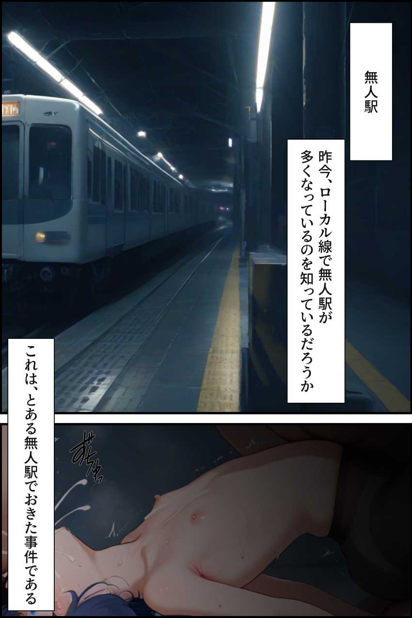 【エロ同人】ギャルさん「ウソ…本当に出され…」チ●ンを追い詰めたつもりが狩られる側だったJKさん【刑性逆転【無人駅】】