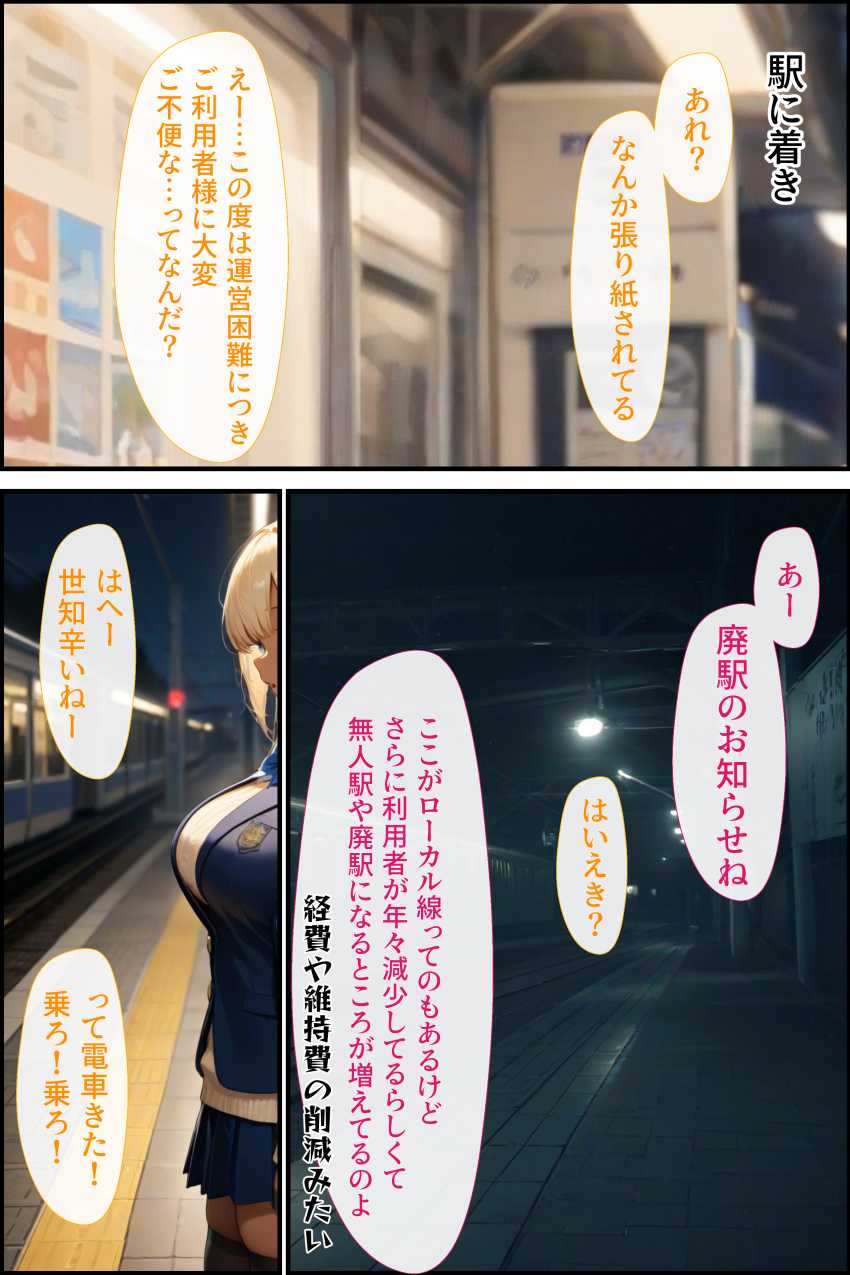 【エロ同人】ギャルさん「ウソ…本当に出され…」チ●ンを追い詰めたつもりが狩られる側だったJKさん【刑性逆転【無人駅】】