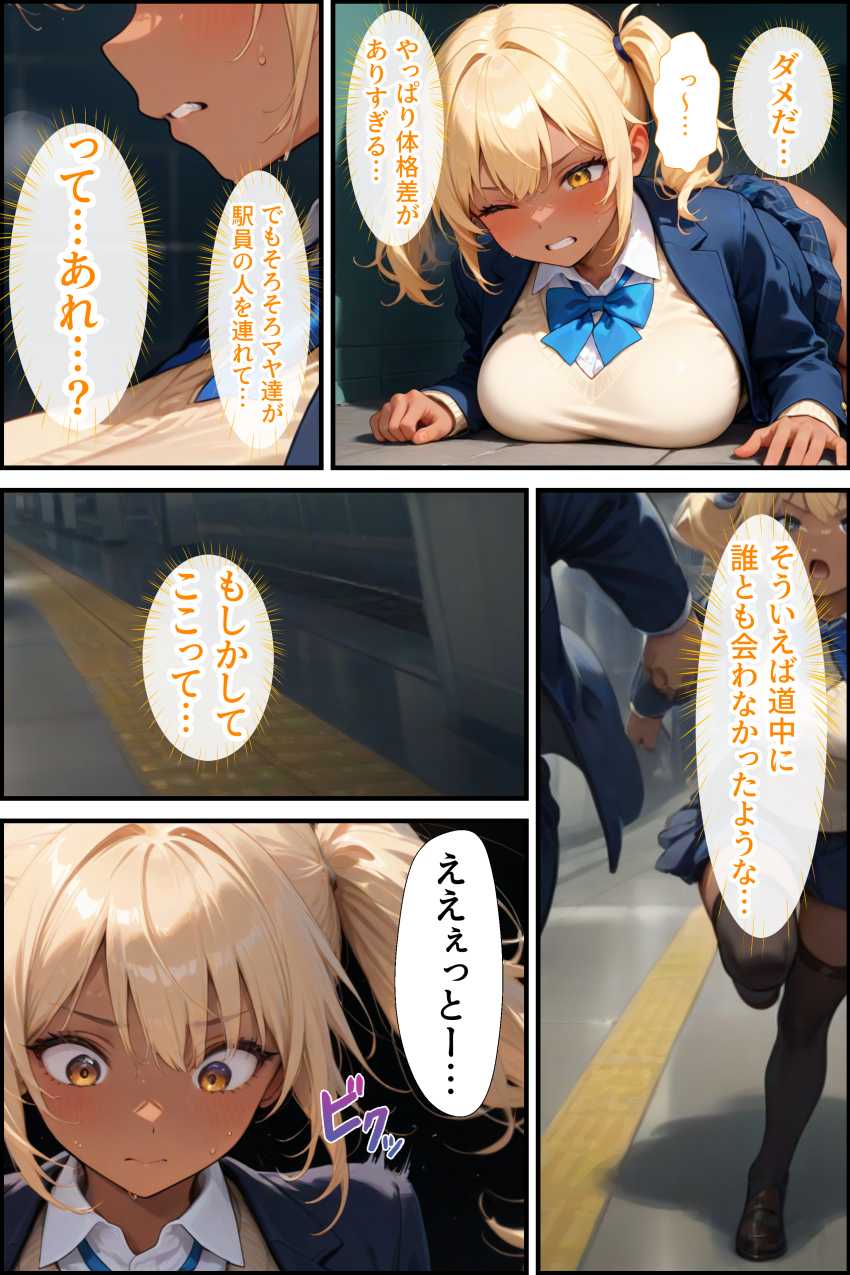 【エロ同人】ギャルさん「ウソ…本当に出され…」チ●ンを追い詰めたつもりが狩られる側だったJKさん【刑性逆転【無人駅】】