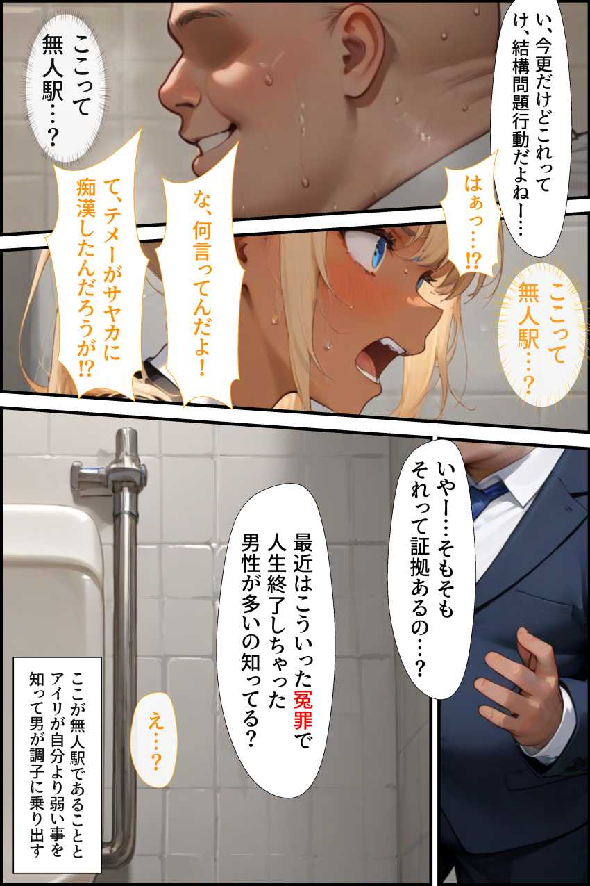 【エロ同人】ギャルさん「ウソ…本当に出され…」チ●ンを追い詰めたつもりが狩られる側だったJKさん【刑性逆転【無人駅】】