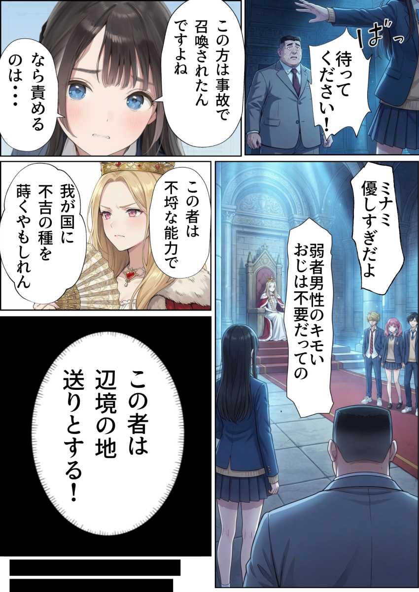 【エロ同人】おじさん「唇柔らけ～ｗ」追放された中年おじさんの職業はまさかの種付けおじさん【追放された種付けおじさん、辺境でハーレム悪徳領主になる】