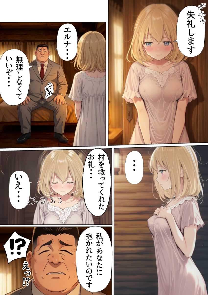 【エロ同人】おじさん「唇柔らけ～ｗ」追放された中年おじさんの職業はまさかの種付けおじさん【追放された種付けおじさん、辺境でハーレム悪徳領主になる】