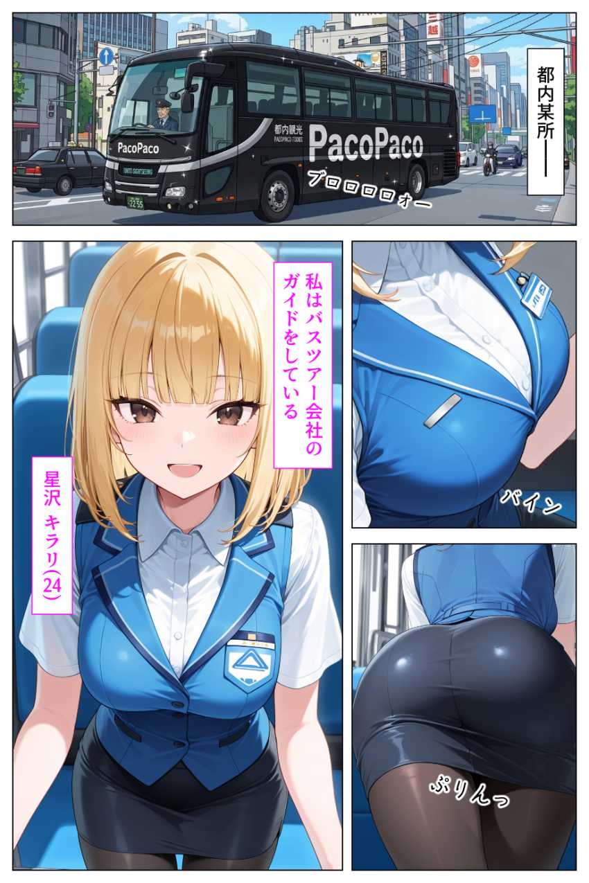 【エロ同人】ギャルさん「ご奉仕タイムでーす♥」観光バスのギャルガイドさんが前代未聞のド淫乱だった【淫乱ギャルバスガイド汁まみれご奉仕ツアー】