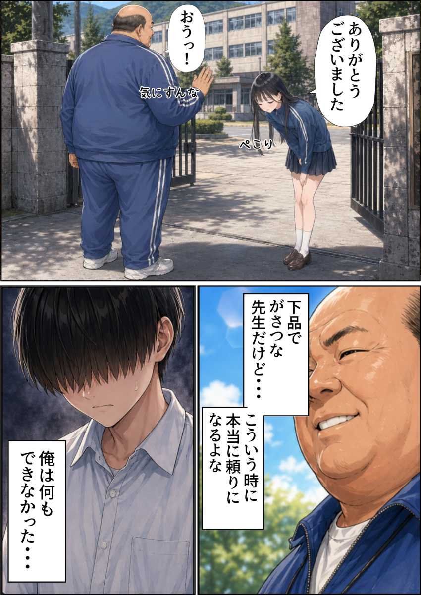 【エロ同人】おじさん「入れてくださいだろ？」【【昭和編】想いを寄せていたクラスメイトが中年メタボ教師（BMI40）と肉体関係だった件】